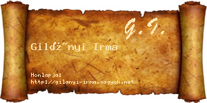 Gilányi Irma névjegykártya